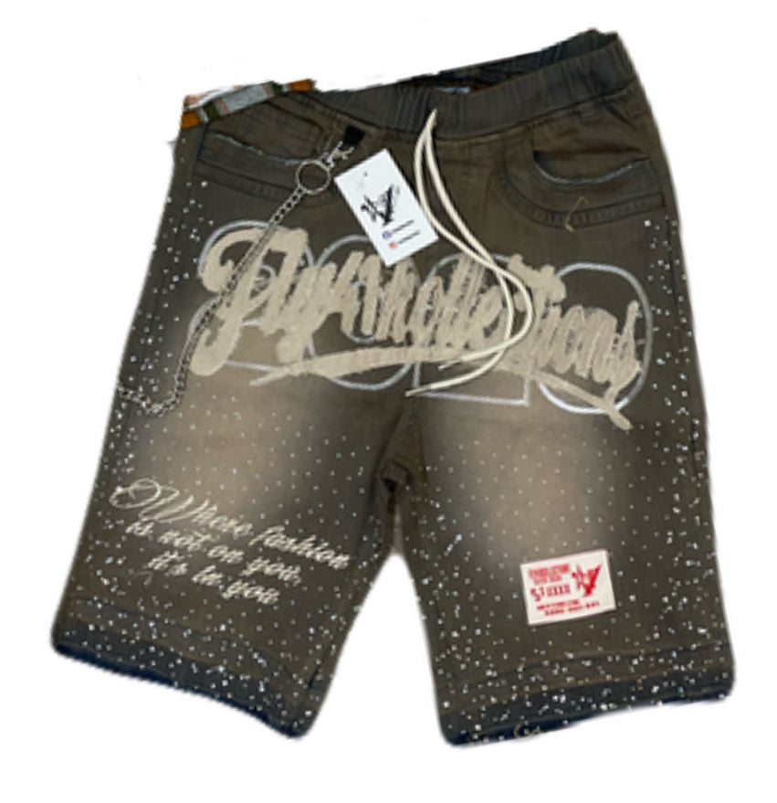 Distressed Denim Shorts