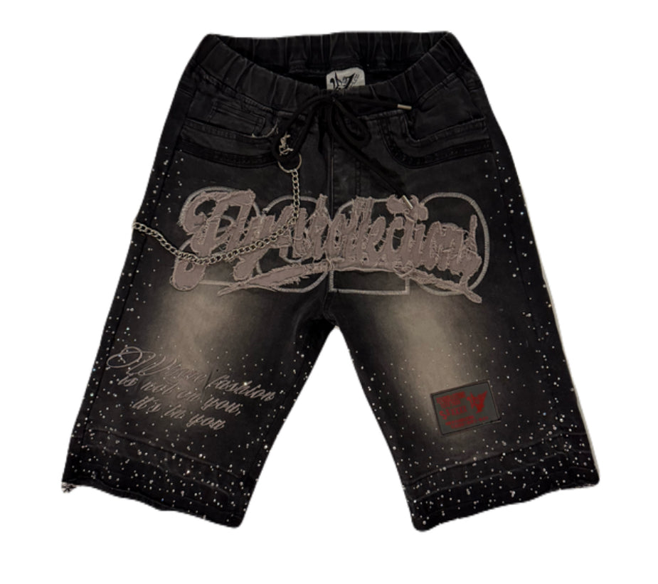 Distressed Denim Shorts