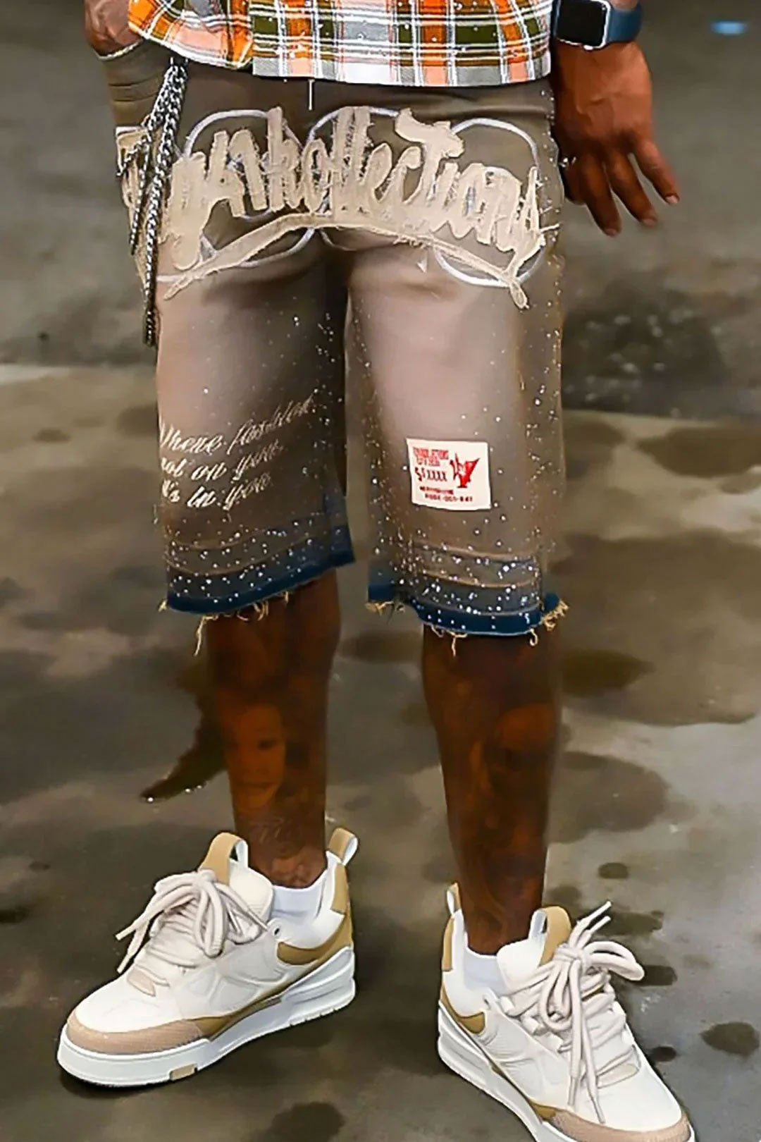 Distressed Denim Shorts